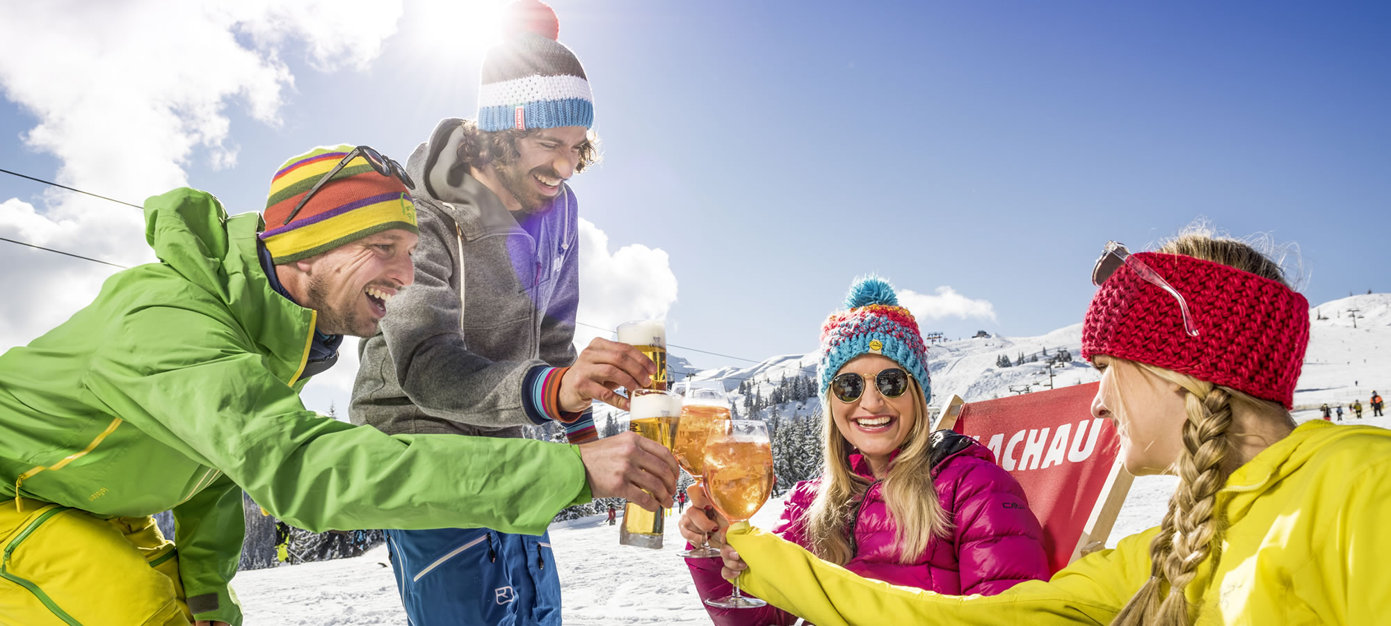 Apres Ski auf der Sonnenterrasse im Dampfkessel © Flachau Tourismus